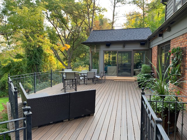 Multi-level custom deck installation